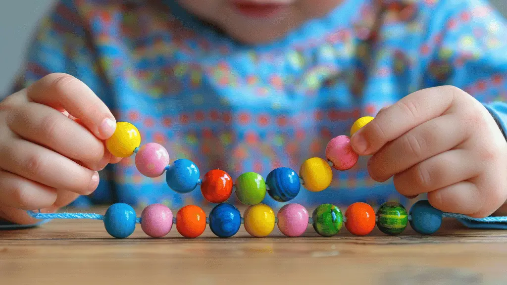 second of Motor Skills Activities - Threading Beads